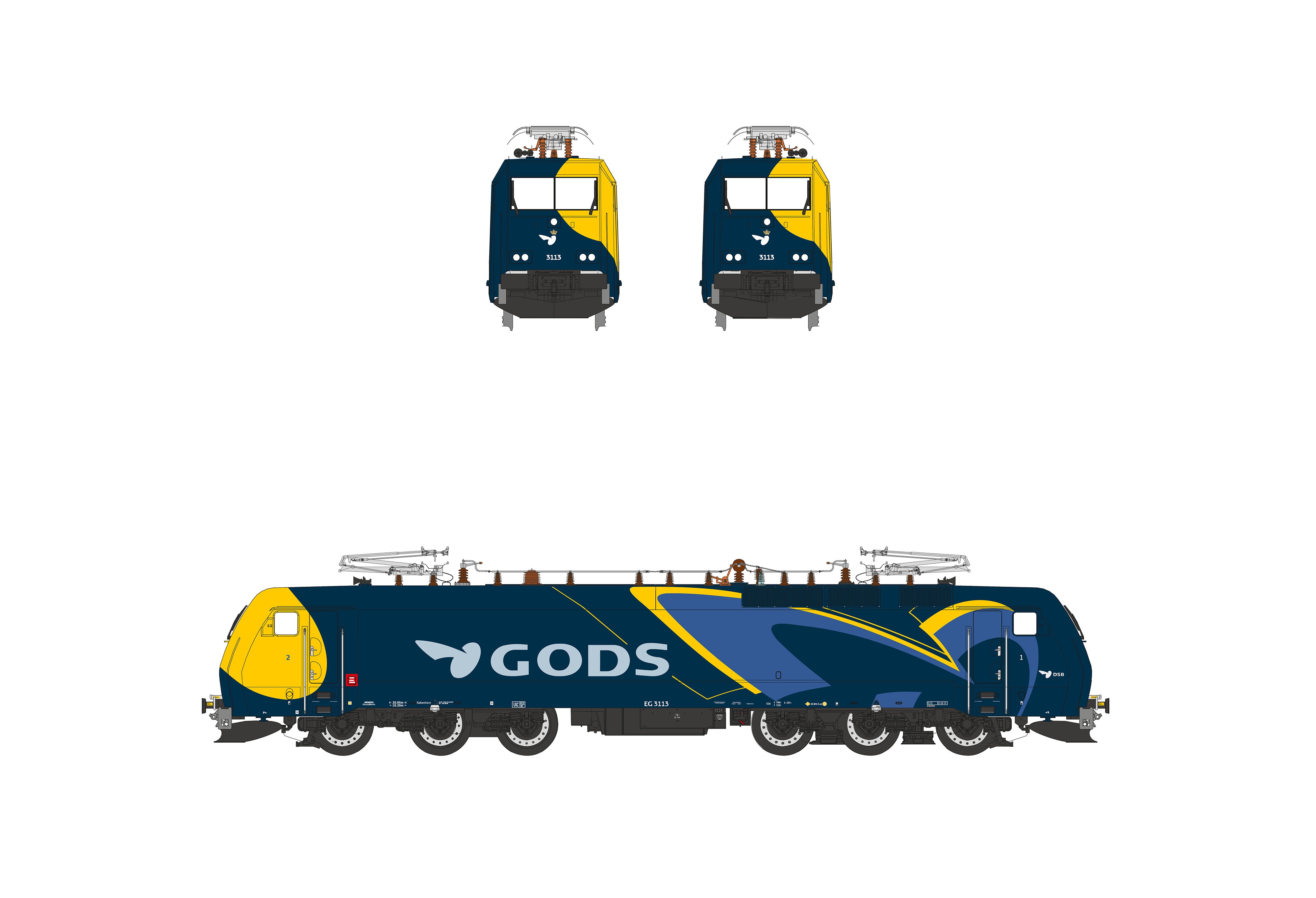 Siemens EG - DSB Gods - EG3113 - HO Scale - (AC)