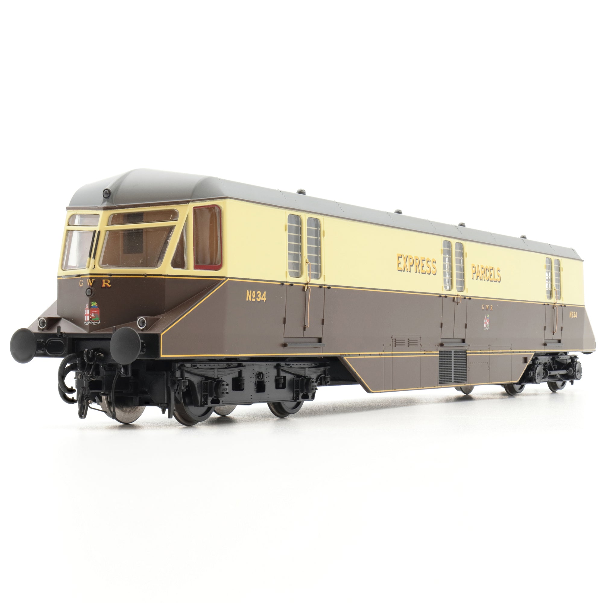 GWR AEC Railcar - GWR Chocolade/Crème - 34 - OO Schaal