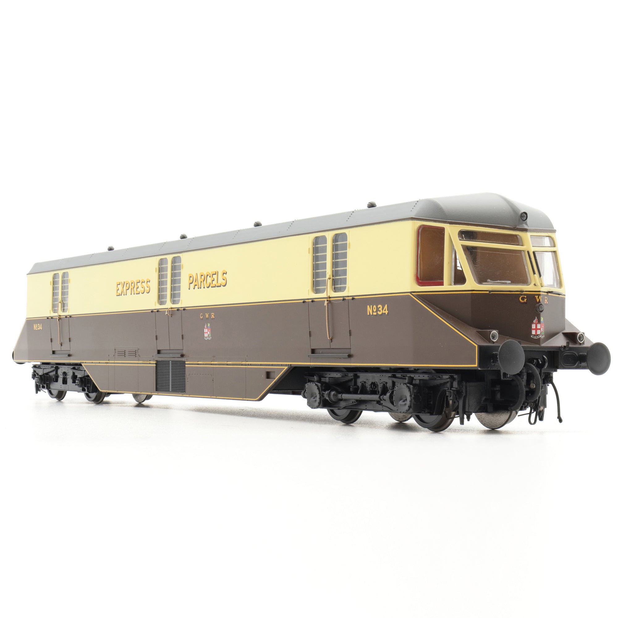GWR AEC Railcar - GWR Chocolade/Crème - 34 - OO Schaal