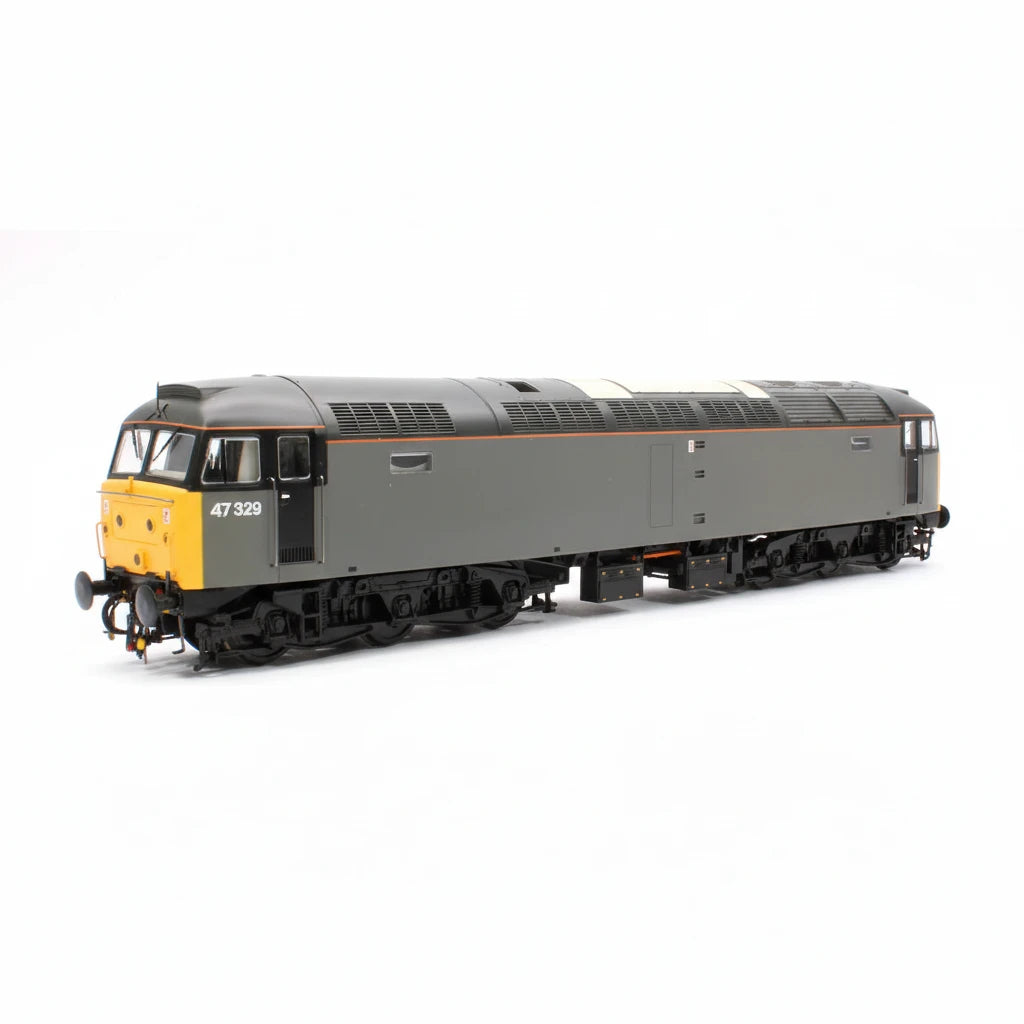 Model of a diesel locomotive on a white background