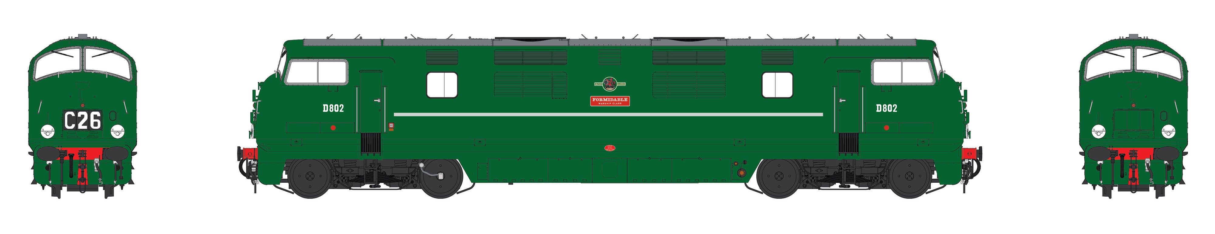 Class 42 - BR Green - D802 - OO Scale - DCC Sound Fitted