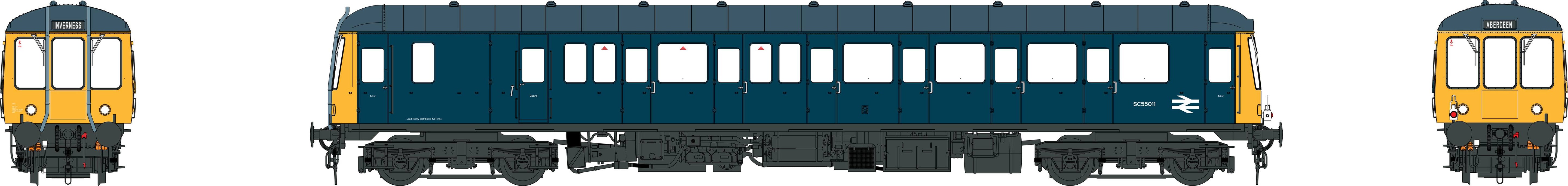 Class 122 - BR Blue - Sc55011 - TT Scale
