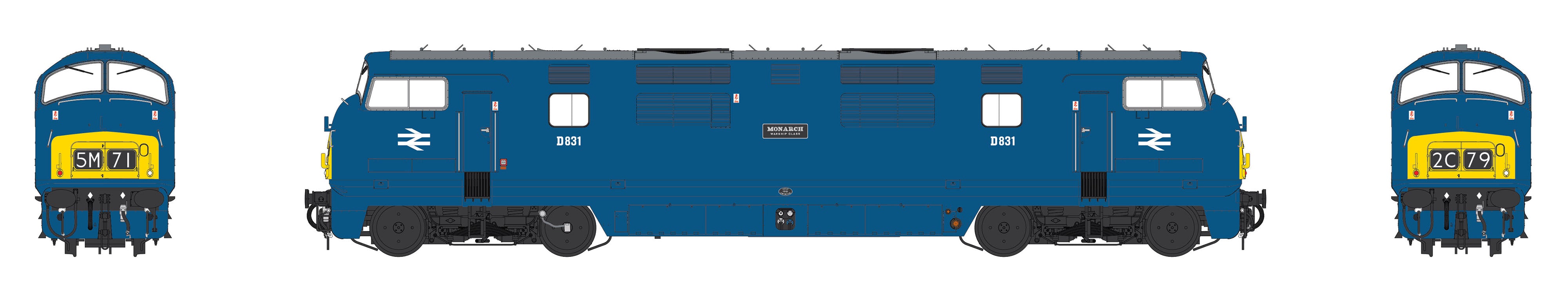 Class 42 - BR Blue - D831 - OO Scale