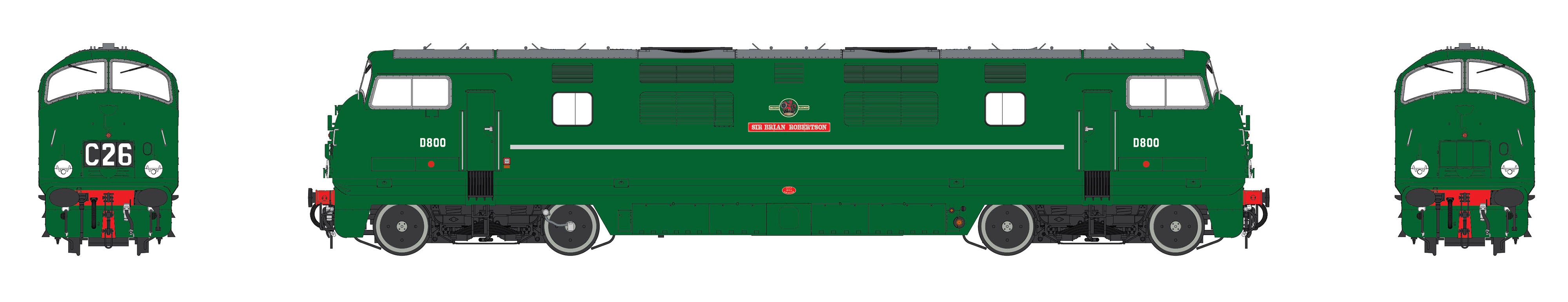Class 42 - BR Green - D800 - OO Scale - DCC Sound Fitted
